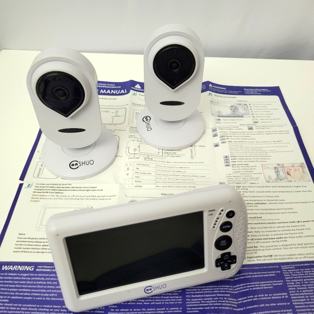 an SHUO Digital Video Baby Monitor 2 Cameras 1 Monitor 4.3" LCD